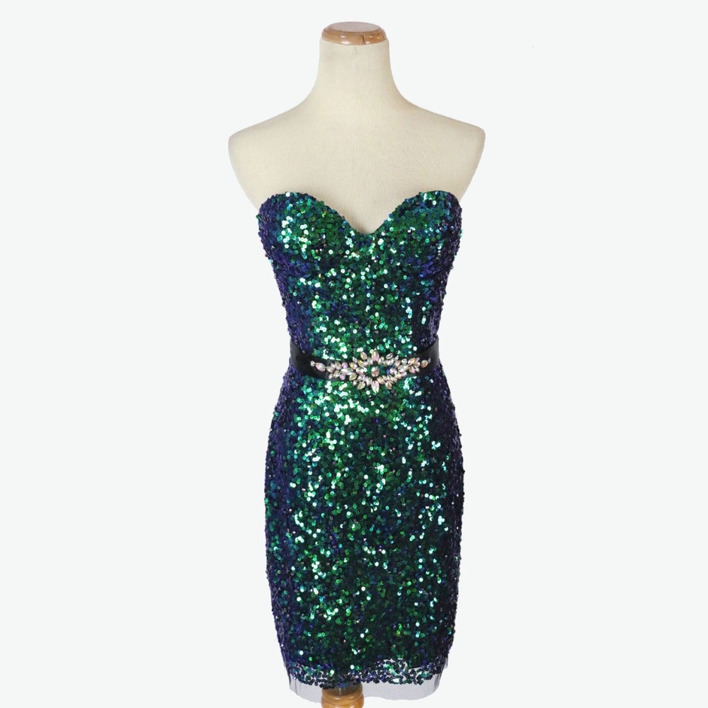 NWT Mac Duggal Genuine Sweetheart Sequins Beaded - Picture 6 of 8